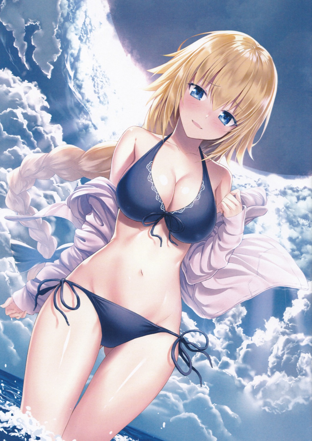 Heirou Fateextella Fategrand Order Jeanne Darc Jeanne Darc Fate Bikini Cleavage Open Shirt 0422